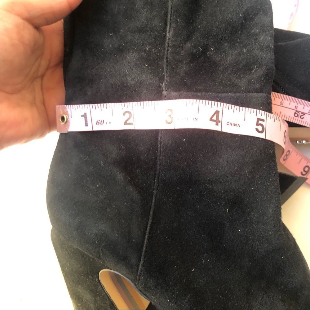 SAM EDELMAN Black Suede Leather Knee-High Boots Pull On Sz 6 - Picture 9 of 10